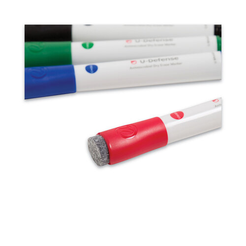 UBR3285U0012 - U Brands - U-Defense Antimicrobial Dry-Erase Markers, Medium Bullet Tip, Assorted Colors, 24/Pack
