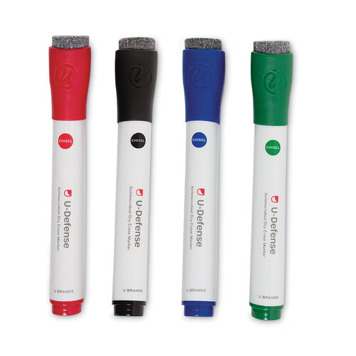 U Brands Medium Point Low-Odor Dry-Erase Markers with Erasers