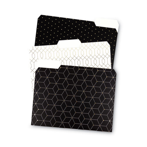 UBR4150U0112 - U Brands - Fashion File Folders, 1/3-Cut Tabs: Assorted, Letter Size, Assorted Colors, 24/Box