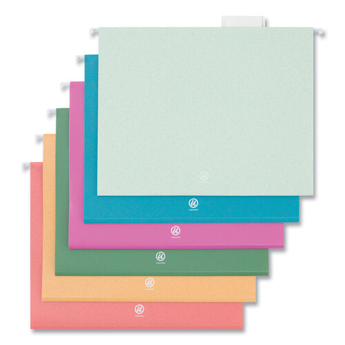 UBR6596U0112 - U Brands - U-Eco Hanging File Folders, Letter Size, 1/5-Cut Tabs, Assorted, 12/Pack