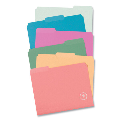 UBR6597U0112 - U Brands - U-Eco Poly File Folders, 1/3 Cut Tabs: Assorted, Letter Size, 0.5&quot; Expansion, Assorted Colors, 24/Pack
