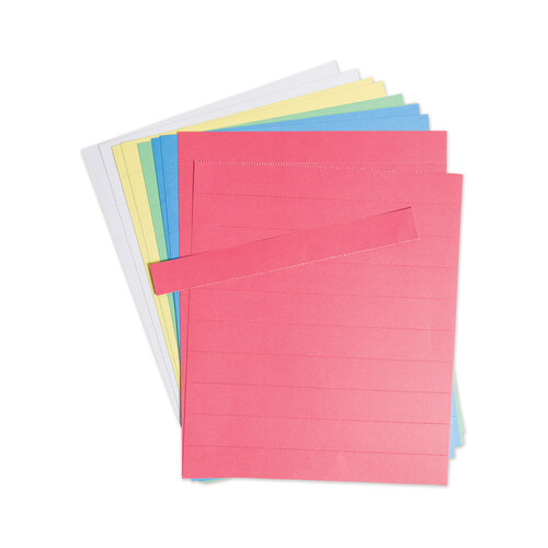 UBRFM1614 - U Brands - Data Card Replacement Sheet, 8.5 x 11 Sheets, Perforated at 1&quot;, Assorted, 10/Pack