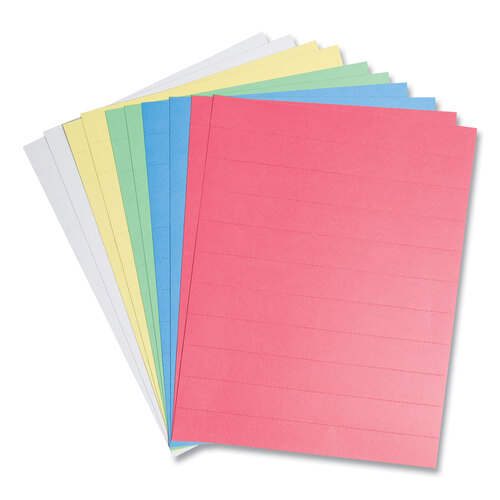 UBRFM1614 - U Brands - Data Card Replacement Sheet, 8.5 x 11 Sheets, Perforated at 1&quot;, Assorted, 10/Pack