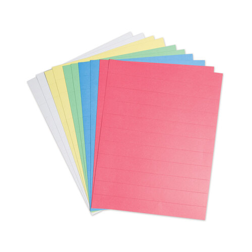 UBRFM1614 - U Brands - Data Card Replacement Sheet, 8.5 x 11 Sheets, Perforated at 1&quot;, Assorted, 10/Pack
