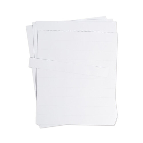 UBRFM1615 - U Brands - Data Card Replacement Sheet, 8.5 x 11 Sheets, Perforated at 1&quot;, White, 10/Pack