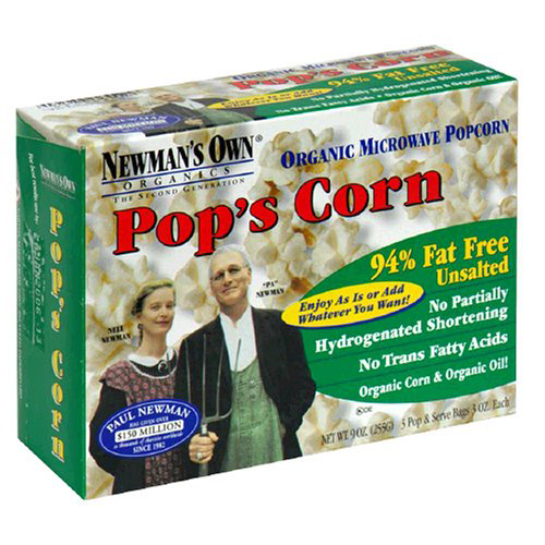 BettyMills: Microwave Popcorn Plain Unsalted - Newman's Own Organics 35147