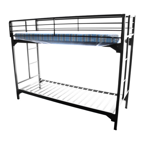 BLAUNI150SQ3975BBwL - Blantex - University 1.5" Heavy Duty Steel Bunk Bed with Built-in Guardrails & Ladders, 39" x 75"