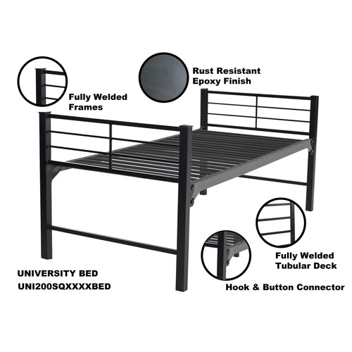 BLAUNI200SQ3075BED - Blantex - Blantex University 2" Heavy Duty Steel Bunkable Platform Frame Bed, 30" x 75"