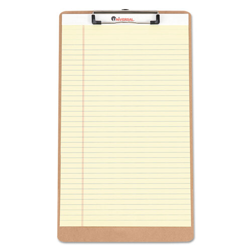 UNV05563 - Universal - Hardboard Clipboard with Low-Profile Clip, 0.5&quot; Clip Capacity, Holds 8.5 x 14 Sheets, Brown, 3/Pack