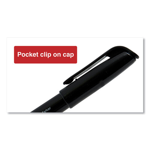 UNV07071 - Universal - Pen-Style Permanent Marker, Fine Bullet Tip, Black, Dozen