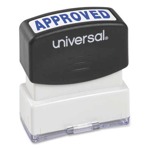 UNV10043 - Universal - Message Stamp, APPROVED, Pre-Inked One-Color, Blue