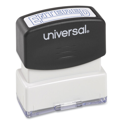 UNV10052 - Universal - Message Stamp, ENTERED, Pre-Inked One-Color, Blue