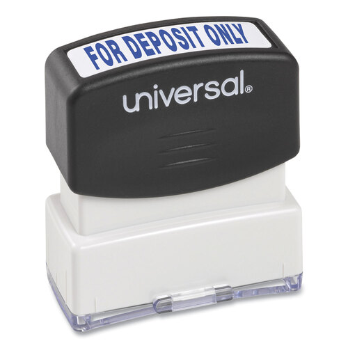 UNV10056 - Universal - Message Stamp, for DEPOSIT ONLY, Pre-Inked One-Color, Blue