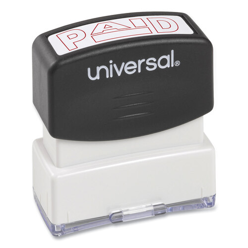 UNV10062 - Universal - Message Stamp, PAID, Pre-Inked One-Color, Red