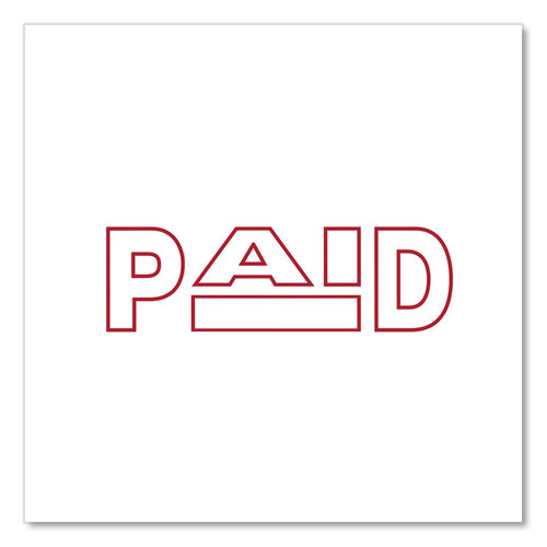 UNV10062 - Universal - Message Stamp, PAID, Pre-Inked One-Color, Red