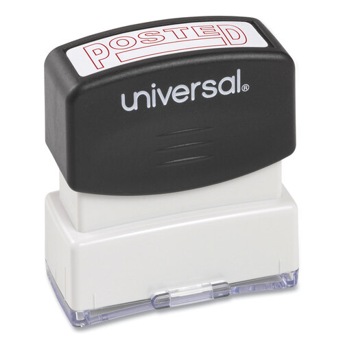 UNV10065 - Universal - Message Stamp, POSTED, Pre-Inked One-Color, Red