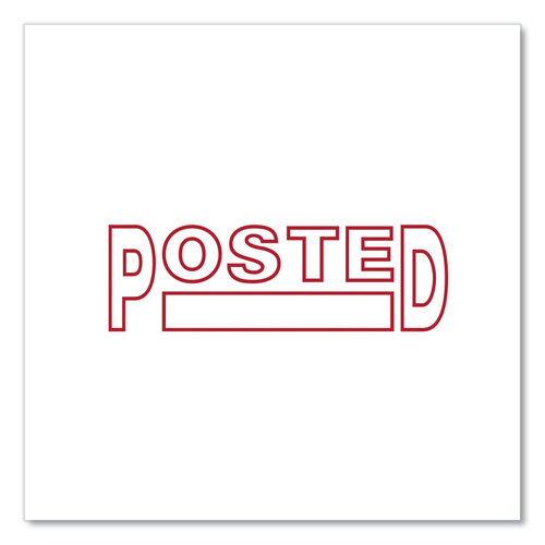 UNV10065 - Universal - Message Stamp, POSTED, Pre-Inked One-Color, Red