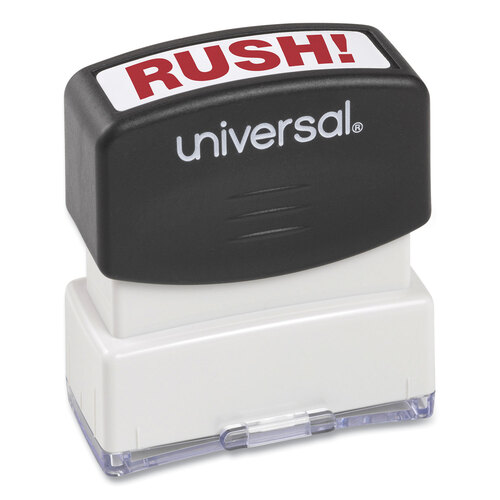 UNV10069 - Universal - Message Stamp, RUSH, Pre-Inked One-Color, Red