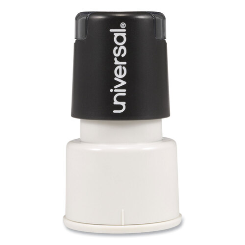 UNV10075 - Universal - Round Message Stamp, CHECK MARK, Pre-Inked/Re-Inkable, Red