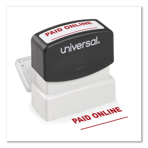 UNV10156 - Universal - Message Stamp, PAID ONLINE, Pre-Inked One-Color, Red