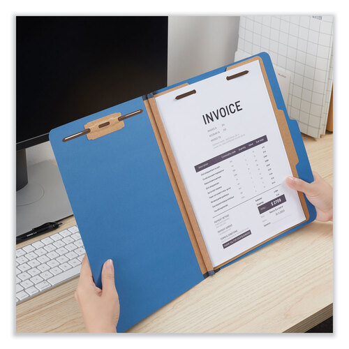UNV10201 - Universal - Bright Colored Pressboard Classification Folders, 2&quot; Expansion, 1 Divider, 4 Fasteners, Letter Size, Cobalt Blue, 10/Box