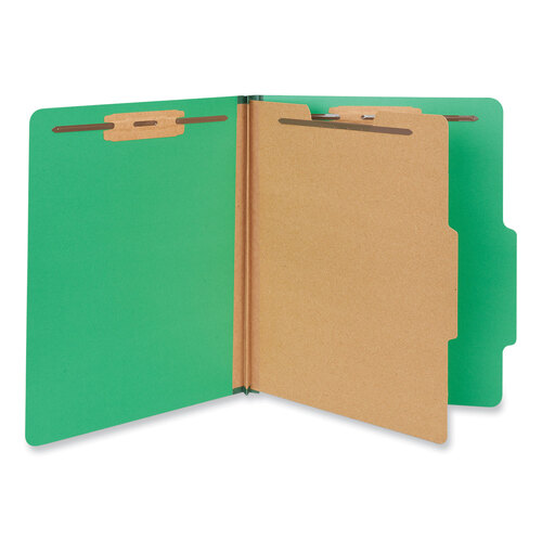 UNV10202 - Universal - Bright Colored Pressboard Classification Folders, 2&quot; Expansion, 1 Divider, 4 Fasteners, Letter Size, Emerald Green, 10/Box