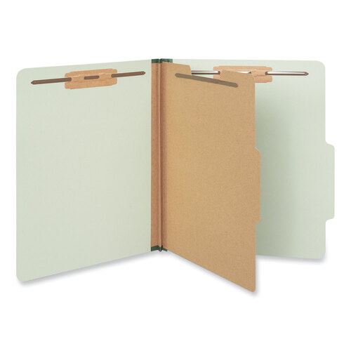UNV10251 - Universal - Four-Section Pressboard Classification Folders, 2&quot; Expansion, 1 Divider, 4 Fasteners, Letter Size, Green Exterior, 10/Box