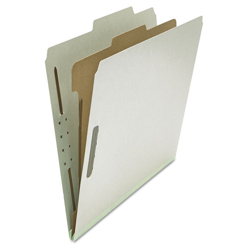 UNV10252 - Universal - Four-Section Pressboard Classification Folders, 2&quot; Expansion, 1 Divider, 4 Fasteners, Letter Size, Gray Exterior, 10/Box