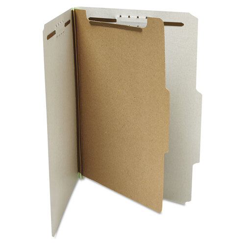 UNV10252 - Universal - Four-Section Pressboard Classification Folders, 2&quot; Expansion, 1 Divider, 4 Fasteners, Letter Size, Gray Exterior, 10/Box