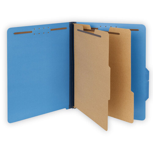 UNV10301 - Universal - Bright Colored Pressboard Classification Folders, 2&quot; Expansion, 2 Dividers, 6 Fasteners, Letter Size, Cobalt Blue, 10/Box