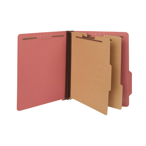 UNV10303 - Universal - Bright Colored Pressboard Classification Folders, 2&quot; Expansion, 2 Dividers, 6 Fasteners, Letter Size, Ruby Red, 10/Box