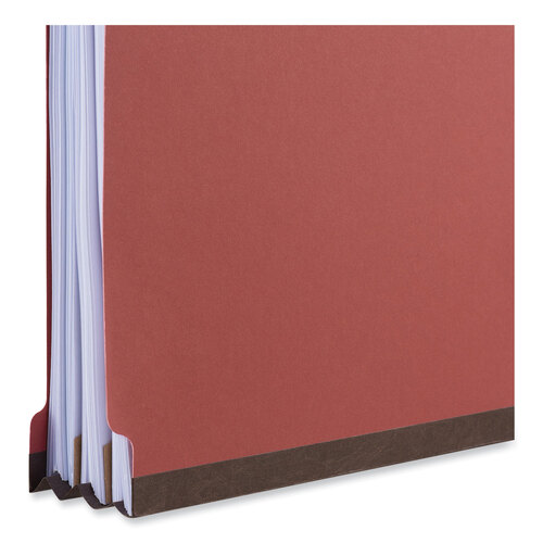 UNV10303 - Universal - Bright Colored Pressboard Classification Folders, 2&quot; Expansion, 2 Dividers, 6 Fasteners, Letter Size, Ruby Red, 10/Box