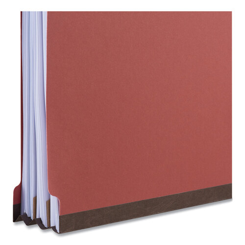 UNV10315 - Universal - Red Pressboard End Tab Classification Folders, 2&quot; Expansion, 2 Dividers, 6 Fasteners, Letter Size, Red Exterior, 10/Box