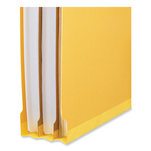 UNV10319 - Universal - Deluxe Six-Section Pressboard End Tab Classification Folders, 2 Dividers, 6 Fasteners, Letter Size, Yellow, 10/Box