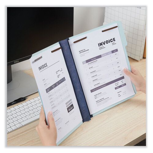 UNV10401 - Universal - Top Tab Classification Folders, 2&quot; Expansion, 2 Fasteners, Letter Size, Light Blue Exterior, 25/Box