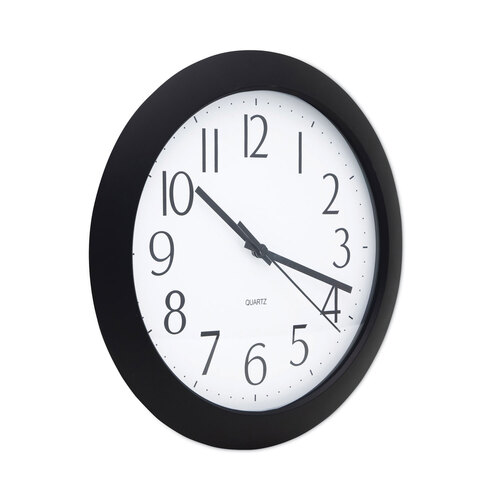 UNV10451 - Universal - Whisper Quiet Clock, 12&quot; Overall Diameter, Black Case, 1 AA (sold separately)