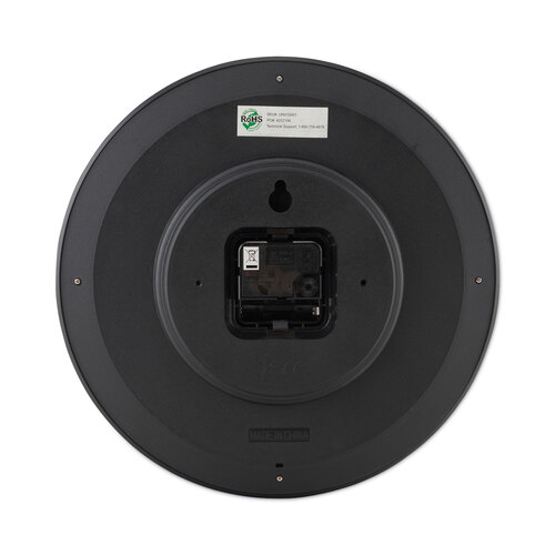UNV10451 - Universal - Whisper Quiet Clock, 12&quot; Overall Diameter, Black Case, 1 AA (sold separately)