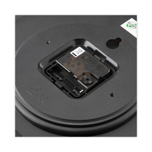 UNV10451 - Universal - Whisper Quiet Clock, 12&quot; Overall Diameter, Black Case, 1 AA (sold separately)