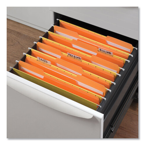 UNV10507 - Universal - Deluxe Colored Top Tab File Folders, 1/3-Cut Tabs: Assorted, Letter Size, Orange/Light Orange, 100/Box
