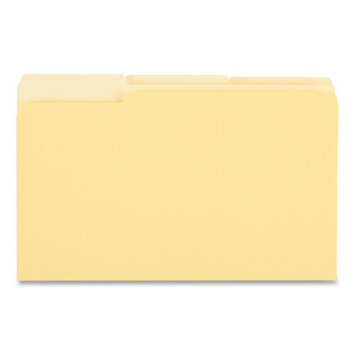 UNV10524 - Universal - Deluxe Colored Top Tab File Folders, 1/3-Cut Tabs: Assorted, Legal Size, Yellow/Light Yellow, 100/Box