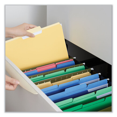 UNV10524 - Universal - Deluxe Colored Top Tab File Folders, 1/3-Cut Tabs: Assorted, Legal Size, Yellow/Light Yellow, 100/Box