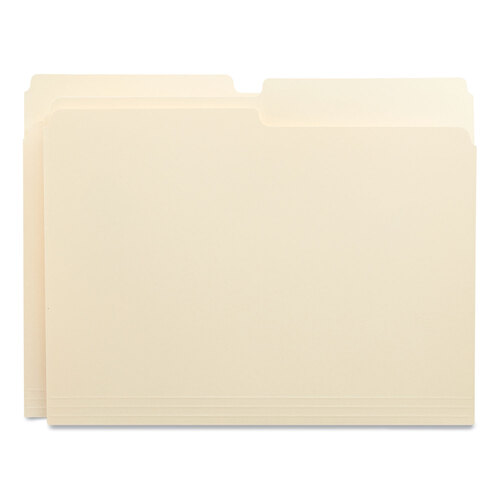 UNV12112 - Universal - Top Tab File Folders, 1/2-Cut Tabs: Assorted, Letter Size, 0.75&quot; Expansion, Manila, 100/Box