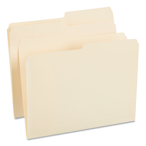 UNV12112 - Universal - Top Tab File Folders, 1/2-Cut Tabs: Assorted, Letter Size, 0.75&quot; Expansion, Manila, 100/Box