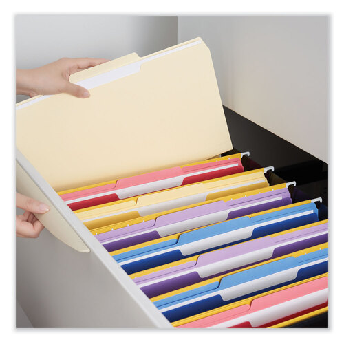 UNV12115 - Universal - Top Tab File Folders, 1/5-Cut Tabs: Assorted, Letter Size, 0.75&quot; Expansion, Manila, 100/Box