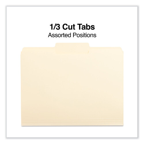 UNV12122 - Universal - Top Tab File Folders, 1/3-Cut Tabs: Center Position, Letter Size, 0.75&quot; Expansion, Manila, 100/Box