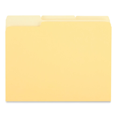 UNV12304 - Universal - Interior File Folders, 1/3-Cut Tabs: Assorted, Letter Size, 11-pt Stock, Yellow, 100/Box