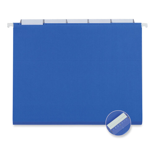 UNV14116 - Universal - Deluxe Bright Color Hanging File Folders, Letter Size, 1/5-Cut Tabs, Blue, 25/Box