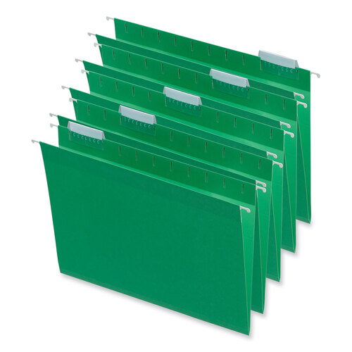 UNV14117 - Universal - Deluxe Bright Color Hanging File Folders, Letter Size, 1/5-Cut Tabs, Bright Green, 25/Box