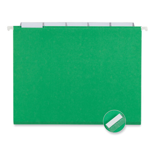 UNV14117 - Universal - Deluxe Bright Color Hanging File Folders, Letter Size, 1/5-Cut Tabs, Bright Green, 25/Box