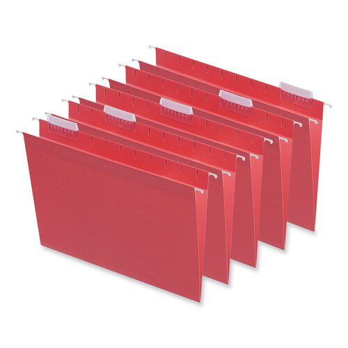 UNV14118 - Universal - Deluxe Bright Color Hanging File Folders, Letter Size, 1/5-Cut Tabs, Red, 25/Box